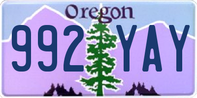 OR license plate 992YAY