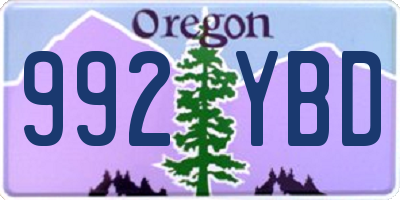 OR license plate 992YBD