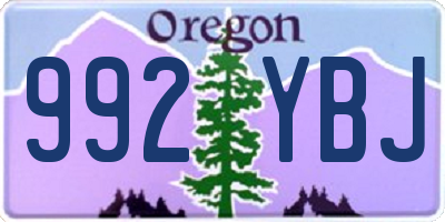 OR license plate 992YBJ