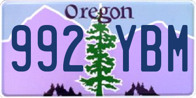 OR license plate 992YBM