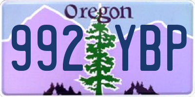 OR license plate 992YBP