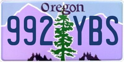 OR license plate 992YBS