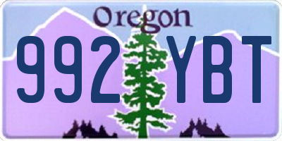 OR license plate 992YBT