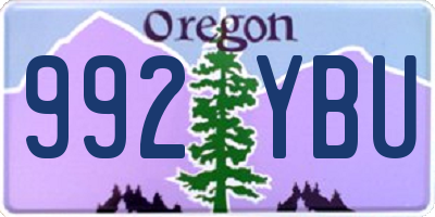 OR license plate 992YBU