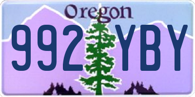 OR license plate 992YBY