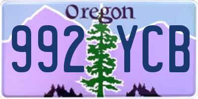 OR license plate 992YCB