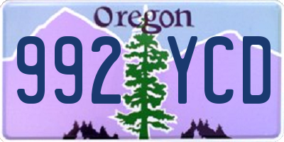 OR license plate 992YCD