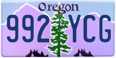 OR license plate 992YCG