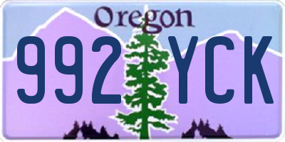 OR license plate 992YCK