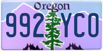 OR license plate 992YCO