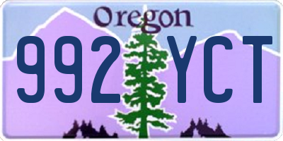 OR license plate 992YCT