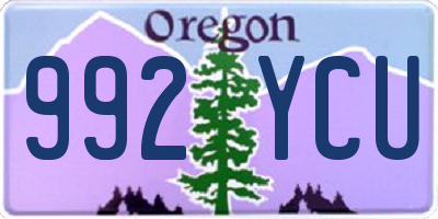 OR license plate 992YCU
