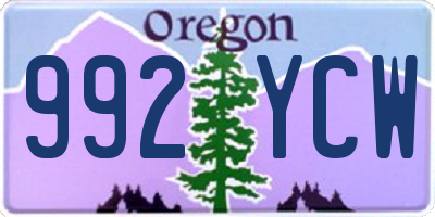 OR license plate 992YCW