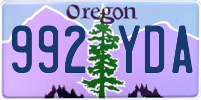 OR license plate 992YDA