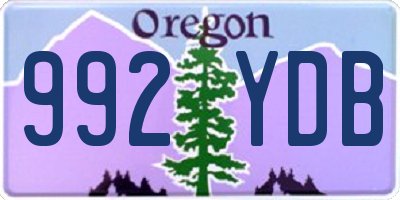 OR license plate 992YDB