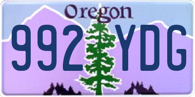 OR license plate 992YDG