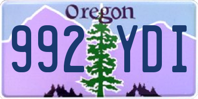 OR license plate 992YDI