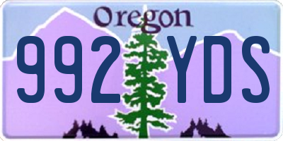 OR license plate 992YDS