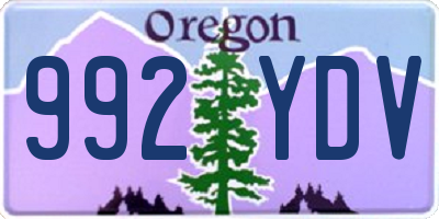 OR license plate 992YDV