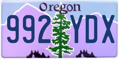 OR license plate 992YDX