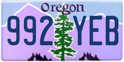 OR license plate 992YEB
