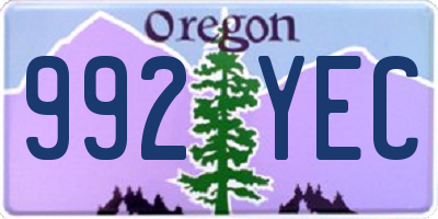 OR license plate 992YEC