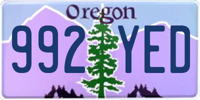 OR license plate 992YED