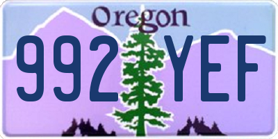 OR license plate 992YEF