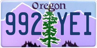 OR license plate 992YEI