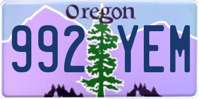 OR license plate 992YEM