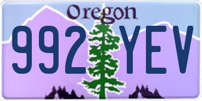 OR license plate 992YEV