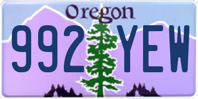 OR license plate 992YEW