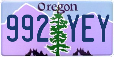 OR license plate 992YEY