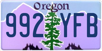 OR license plate 992YFB