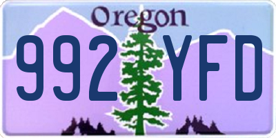 OR license plate 992YFD