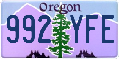 OR license plate 992YFE