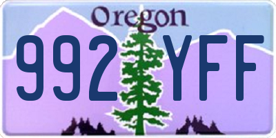 OR license plate 992YFF