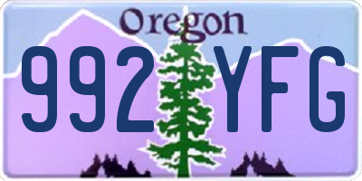 OR license plate 992YFG