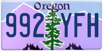 OR license plate 992YFH