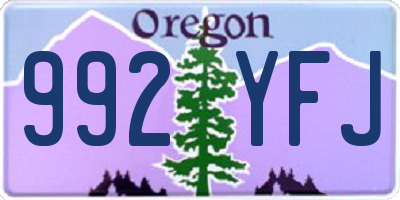 OR license plate 992YFJ