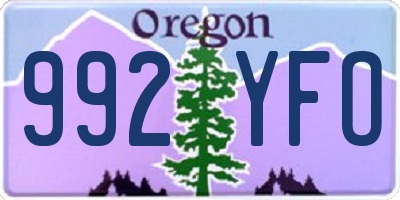 OR license plate 992YFO