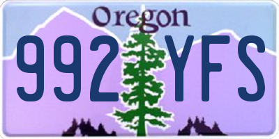 OR license plate 992YFS