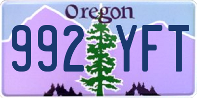 OR license plate 992YFT