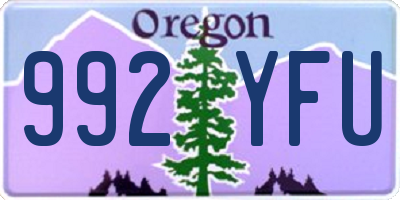 OR license plate 992YFU