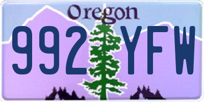 OR license plate 992YFW