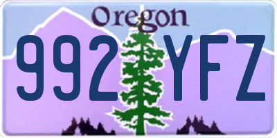 OR license plate 992YFZ