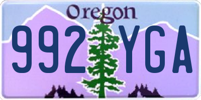 OR license plate 992YGA
