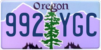 OR license plate 992YGC