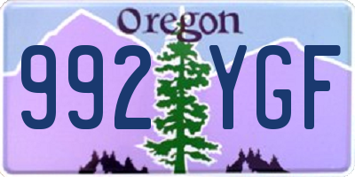 OR license plate 992YGF