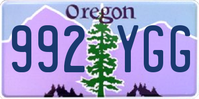 OR license plate 992YGG